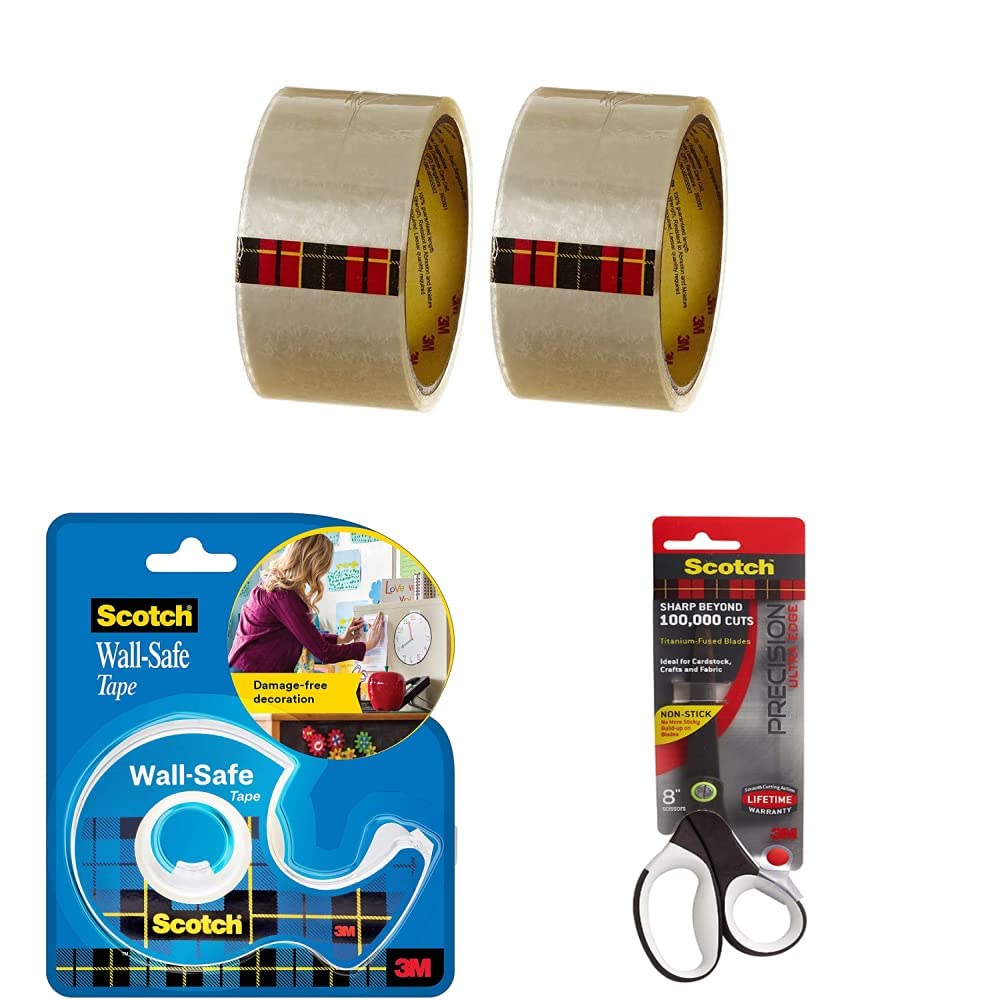 3M Scotch BOPP Packaging Clear Tape, Pack of 2 & Scotch Damage Free