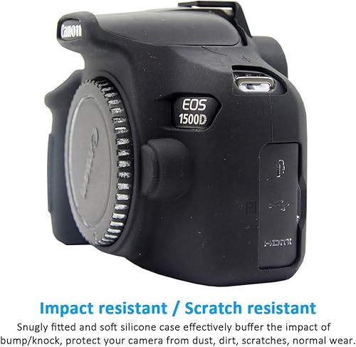 Miniatura 3 de Easy Hood Funda para Canon EOS Rebel T6 T7, antiarañazos, silicona suave, protector de piel para cámara réflex digital Canon EOS 1500D Rebel T7EOS