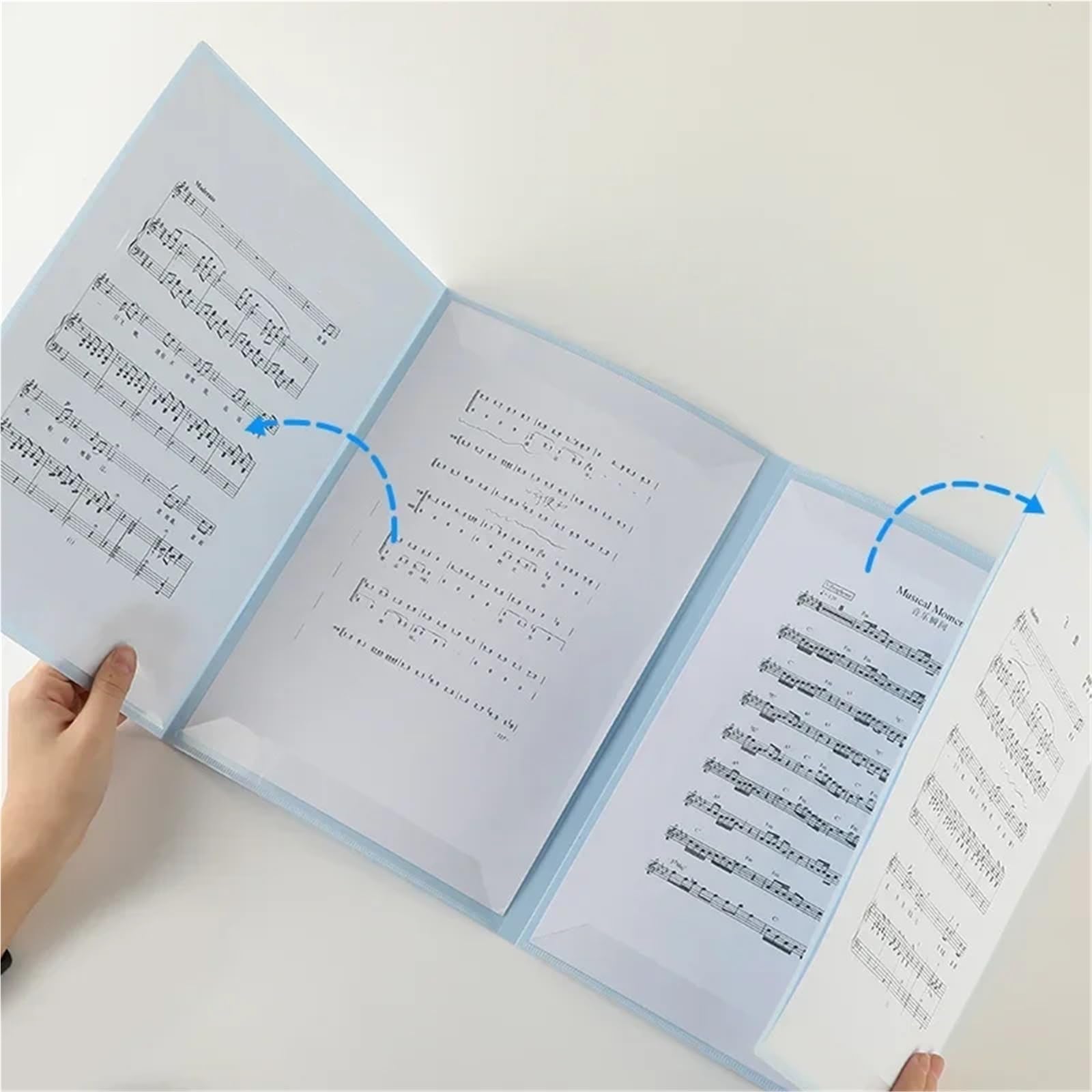 Musikzubehör, modifizierbar, faltbar und aufklappbar, Ausstellungs-Klavier-Partitur-Ordner, Musik-A4-Score-Manager-Buch-Ordner Für Notenblätter(Black)