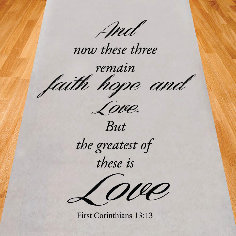 Gifts & Company and Now These Three Remain Faith Hope and Love Wedding Aisle Runner (75 feet Long) Wedding Ceremony Decor