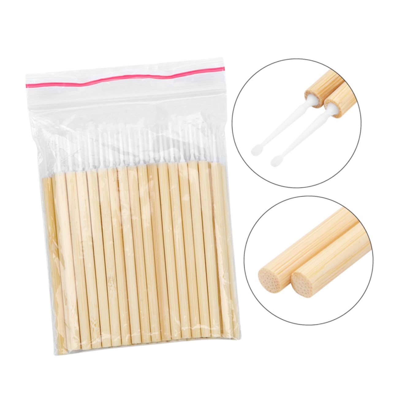 Healeved Bamboo Eyelash Grafting Brush Set 50pcs Eyelash Cleaning Sticks Lash Brushes for Makeup Beauty Tool