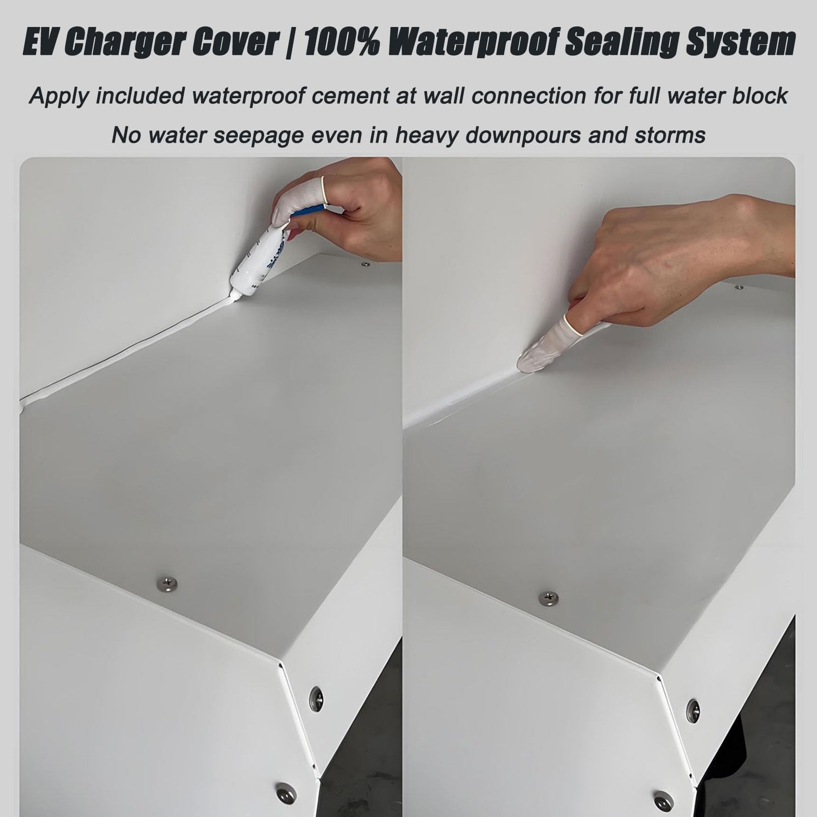 Copertura Wallbox Esterno con Aletta Magnetica, Scatola Protezione Metallo Robusto Impermeabile, Protezione dalle Intemperie per Stazione Ricarica EV, Tetto Antipioggia per colonnina di ricarica