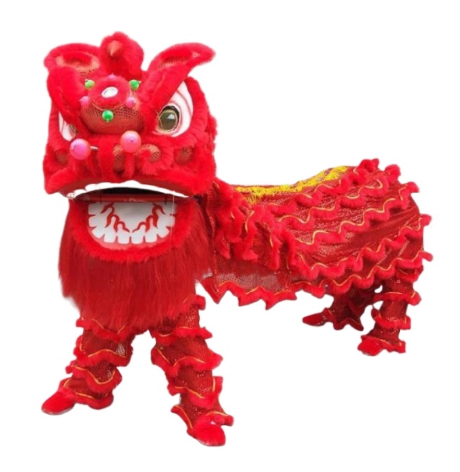 Krxsobnv Red Lion Dance Clothes, Mascot Lion Dance Set Performance Props Complete Dragon For New Year