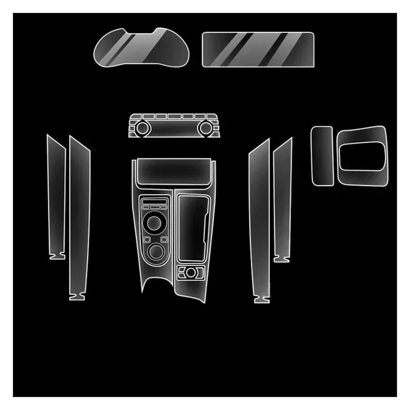 Navigation Schutzfolie Für Genesis GV80 JX1 2023 2022 2021 2020 Getriebe Panel Center Konsole Navigation Auto Innen Film TPU Aufkleber Schützen(A)