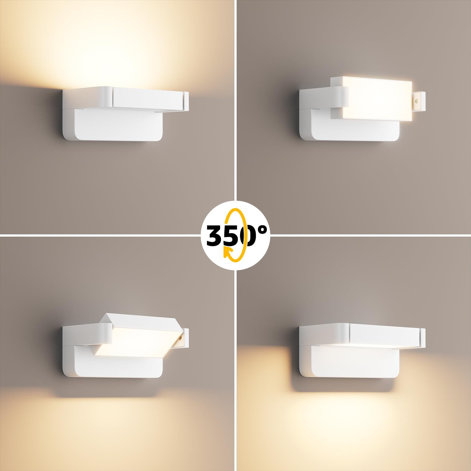 Aipsun 24W LED applique da esterno per interni, Bianco,3000K