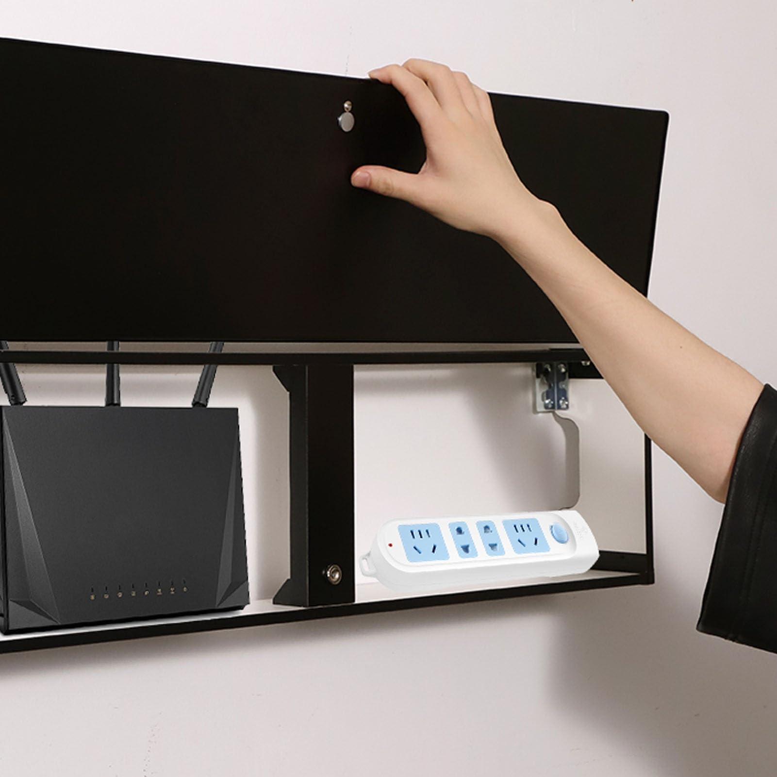Étagère murale pour routeur, support de rangement WiFi, cache la boîte WiFi, organise les routeurs sans fil, idéal pour le bureau et la maison (40 cm) – Design durable et élégant