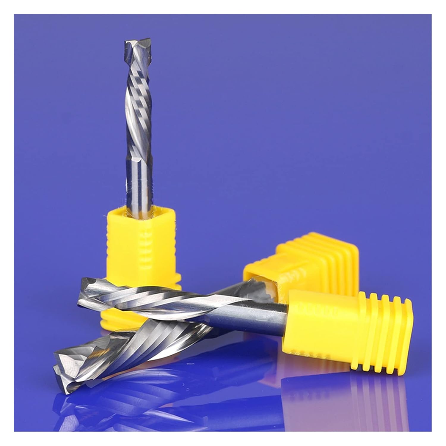 End Mill Cutter CNC Bit Double Flutes Composite Cutter Wood Cutter End Mill Carbide Woodworking Milling Engraving Machine CNC Tools Router Bit(4x4x22)