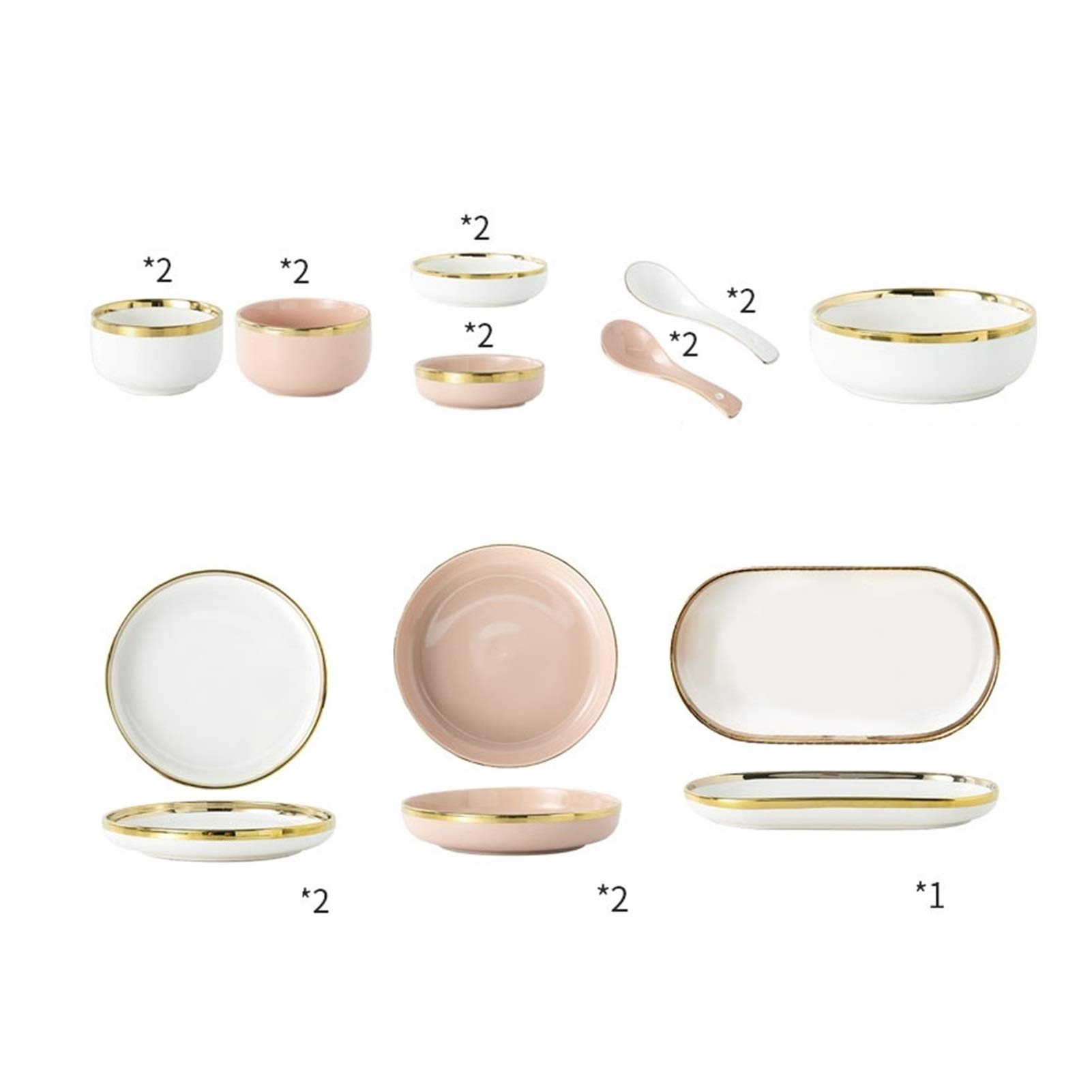 Vajilla - Platos y cuencos de cerámica para restaurantes y bodas, estilo europeo para 4 personas