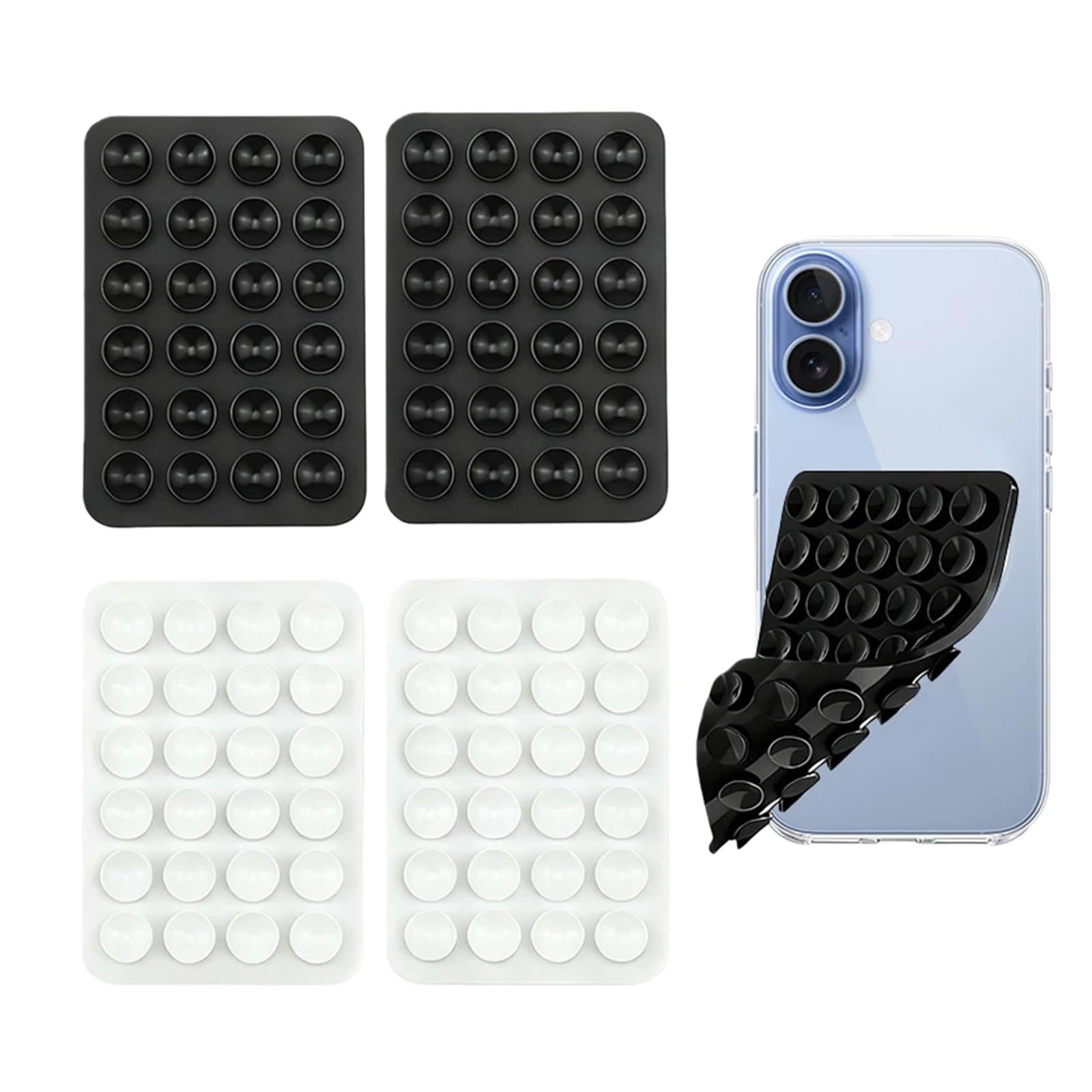 Suction Cups, 4pcs Suction Cup for Mobile, Silicone Holders with Suction Cup for Phone, Self-Adhesive, Hands-Free, Silicone Suction Cup for All Models of Mobile Phones — view 8