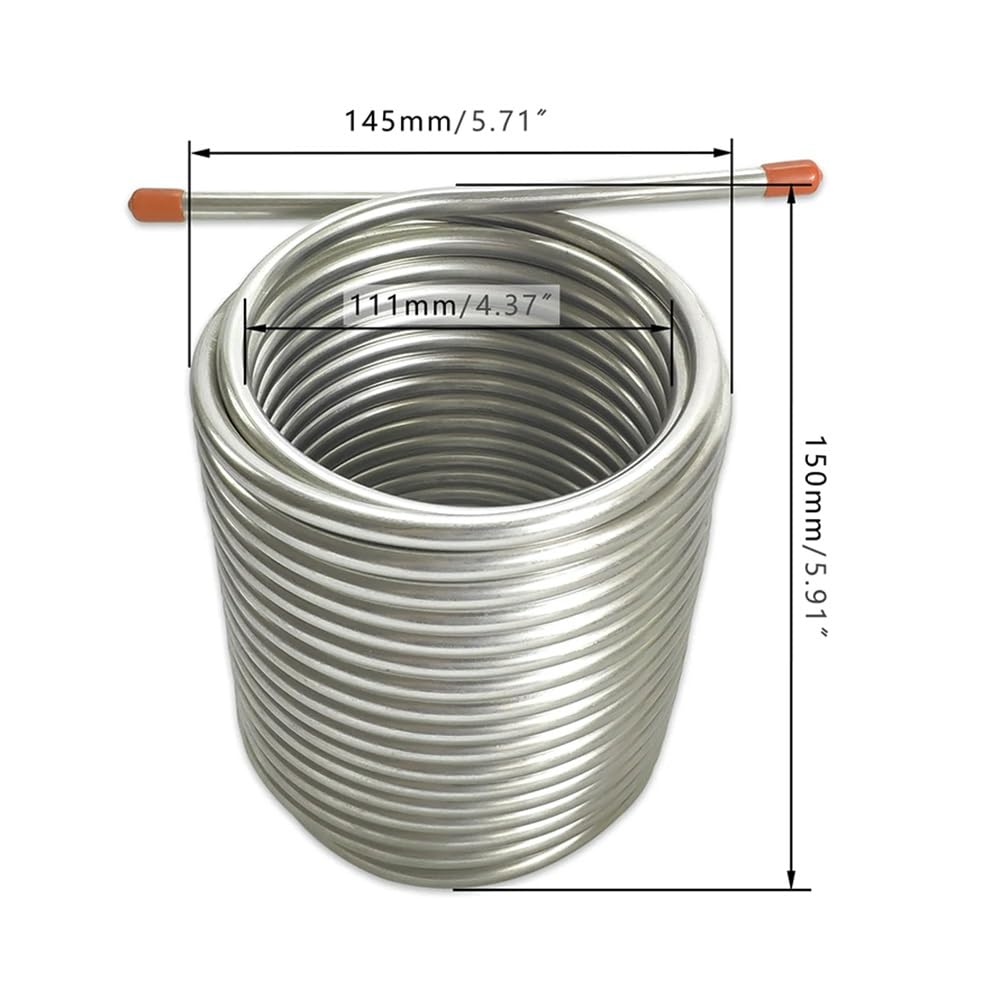 Serpentín de enfriamiento del refrigerador del mosto de la longitud del 14m, acero inoxidable 304 de la categoría alimenticia, serpentín de enfriamiento al aire libre de la cerveza de la incubadora