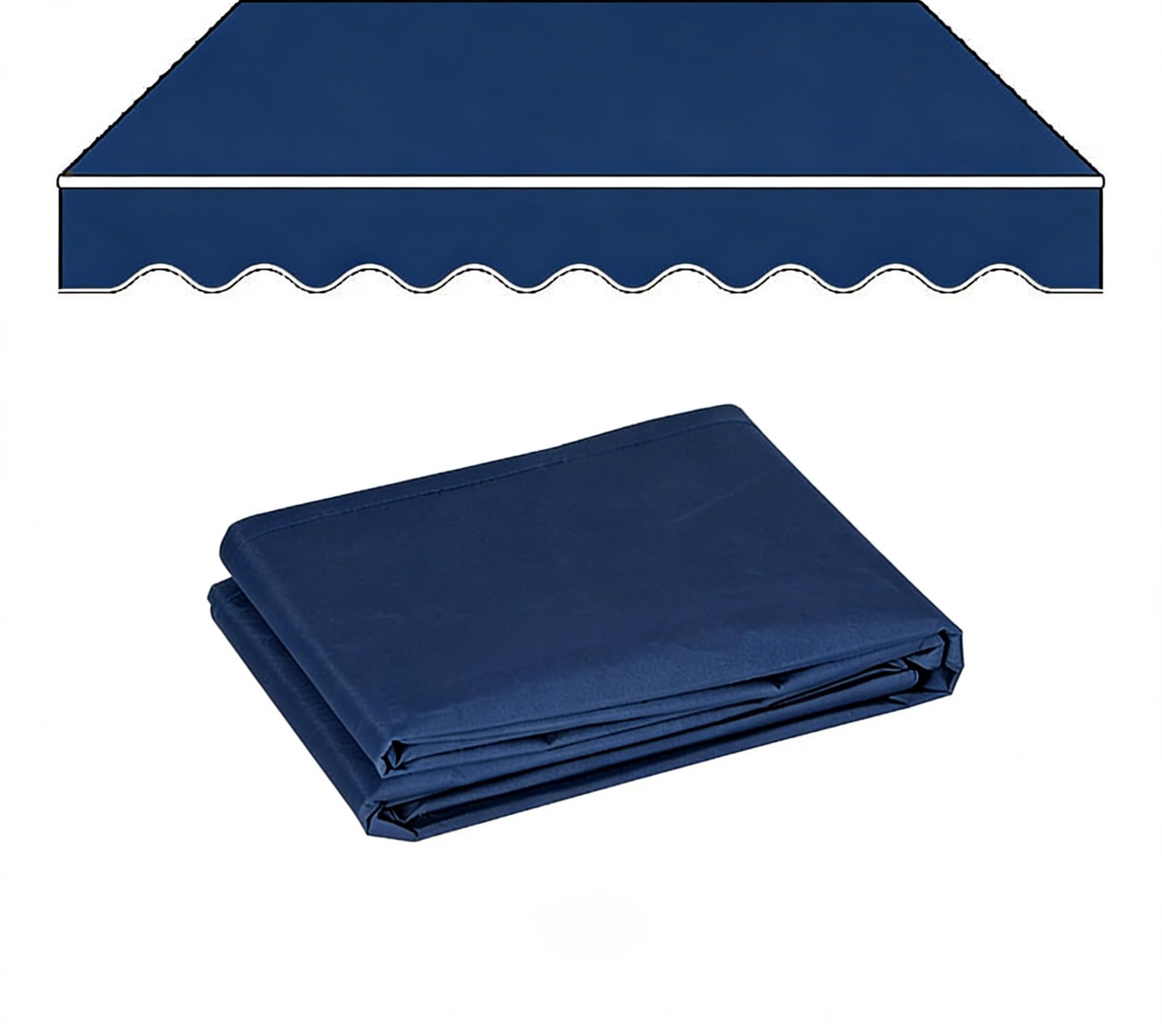Toile store banne 4.3x3m imperméable anti-UV sans cadre pour store rétractable extérieur
