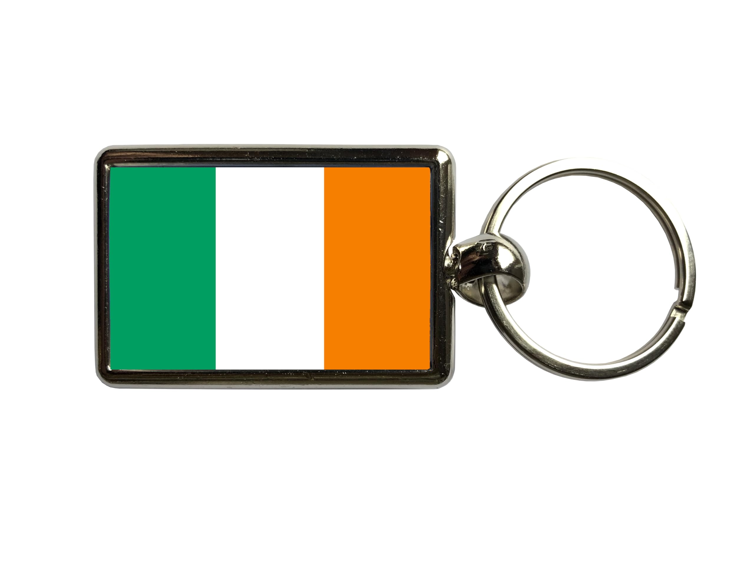 Super Universe Unisex Silver Flags Of The World Ireland Flag Metal Keyring 3 X 4.5 Cm