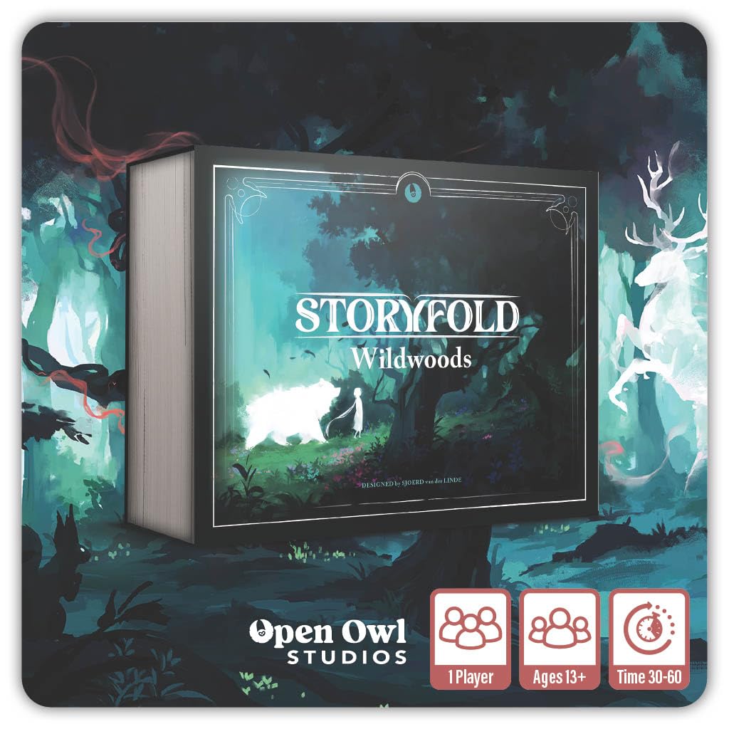 Storyfold: Wildwoods – Solo Narrative Adventure Board Game | 1 Player Board Game | Immersive Storybook Gameplay, Unique River Card Mechanic, Learn as