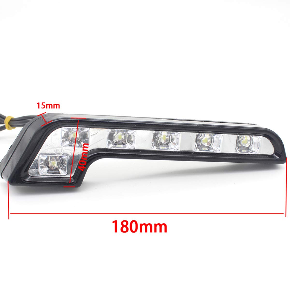Feux de circulation diurnes LED, en forme de L, 6 LED SMD, DC 12 V, E4, blanc