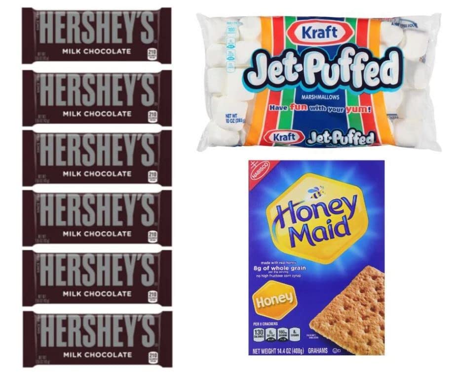 Smores Kit - Hersheys Chocolate, Honey Maid Graham Crackers, Jet Puffed Marshmallows