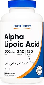 Nutricost Alpha Lipoic Acid 600mg Per Serving, 240 Capsules - Gluten Free, Vegetarian Capsules, Soy Free & Non-GMO