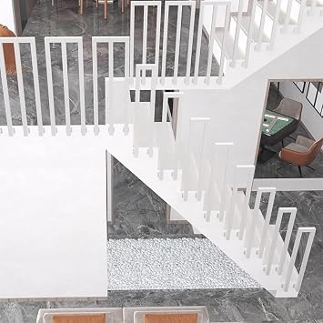 U-Shaped Stair Railing Indoor, Attic Decorative Handrail, Side Mounted Stairs Hand Rail, Disabled Safety Non-Slip Hallway Deck Fence, Easy Care Stair Banister(Size:75cm/29.5inch,Color:White)