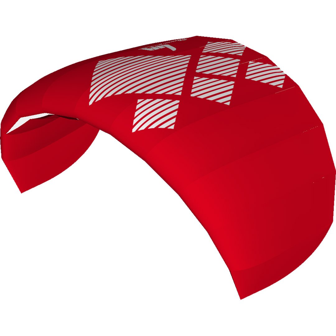 HQ4-Kites 118021 - Fluxx 1.3 Red, Zweileiner Lenkmatte Trainerkite, Spannweite: 130cm, inkl. 50kp Dyneemaschnüre 2x20m auf 2-Line 47cm-Controlbar, 5-26 Knoten