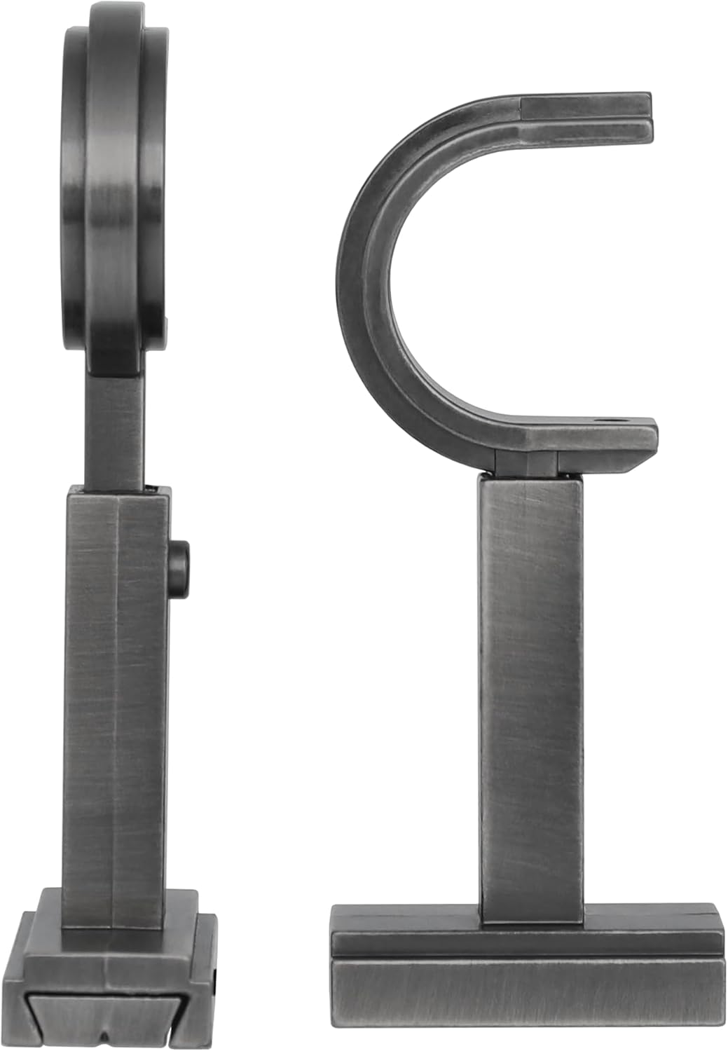 BlastHome® Luxury Adjustable Curtain Rod Brackets – Premium Quality Heavy Metal Replacement Accessory – Signature Collection, Set of Two – Fits Up to 1 1/4" Diameter Curtain Rods – Brushed Dark Brown