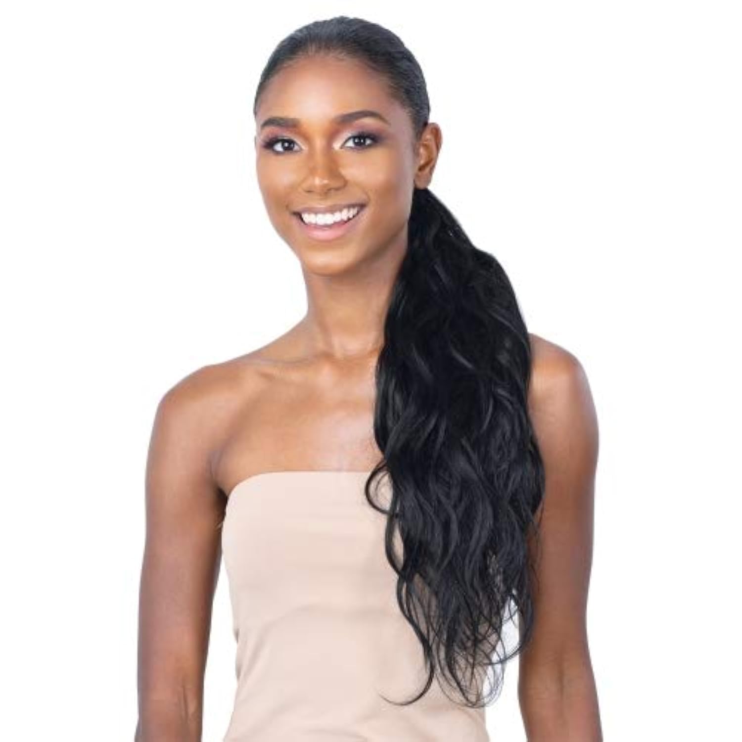 Organique Mastermix Shake N Go Pony Pro Synthetic Ponytail - BODY WAVE 24" (1 Jet Black)