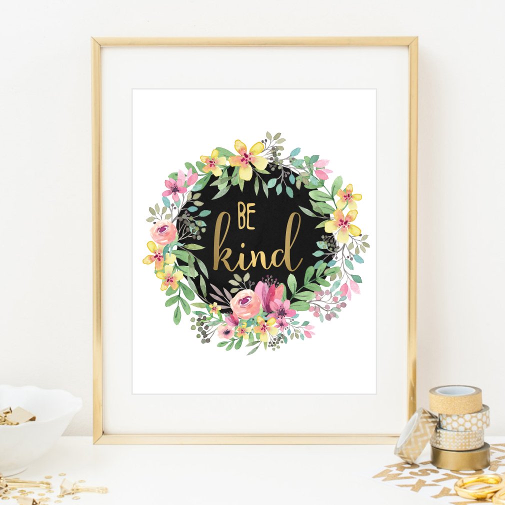 絵画 BE KIND Urban Outfitters] be kind フレーム付 ウォールアート