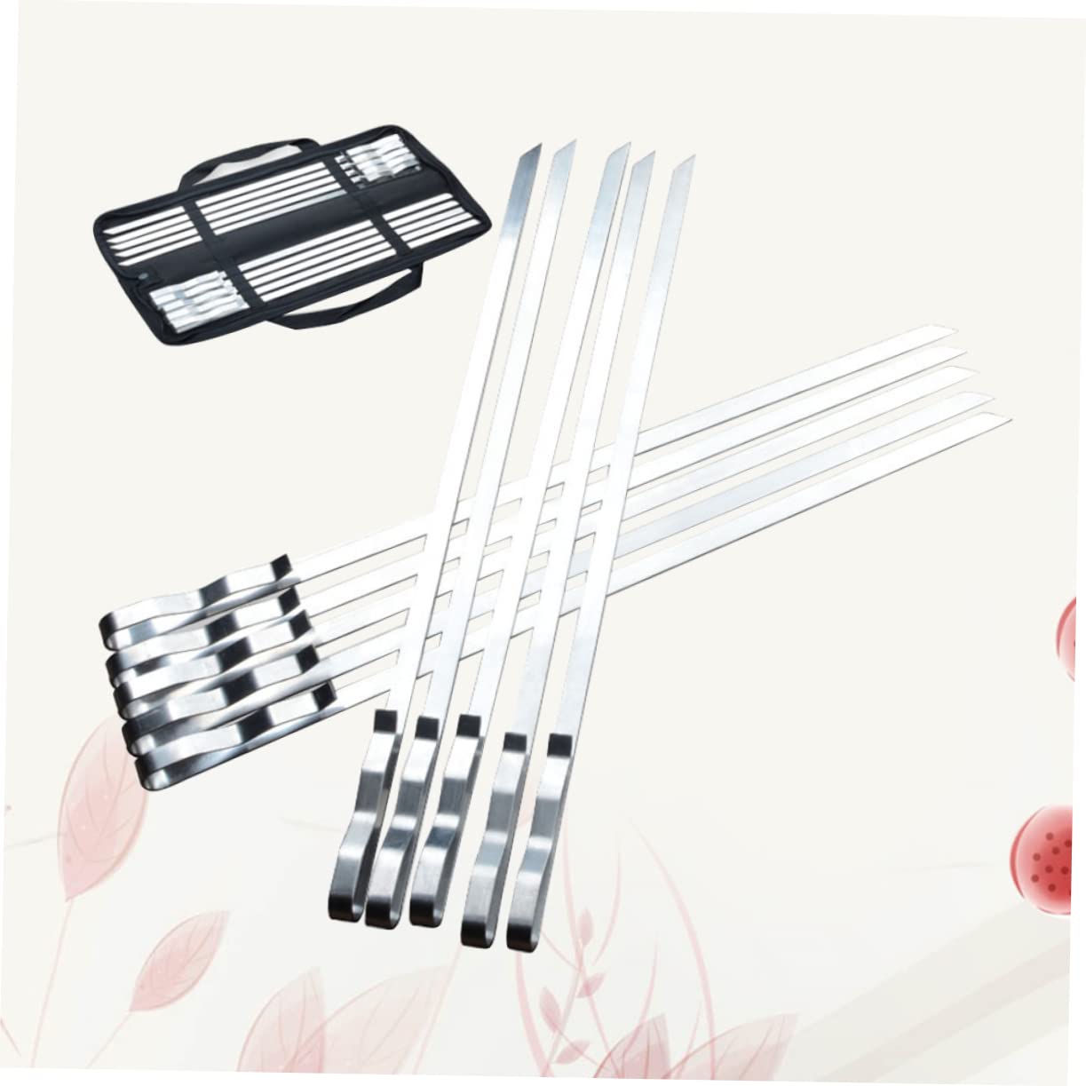 Abaodam 10pezzi Spiedini Per Barbecue in Acciaio Resistente Da Set Di Spiedini Per Manico Sagomato Cursore Integrato Per Sgancio Rapido Adatti Per Gamberetti Pollo e Verdure