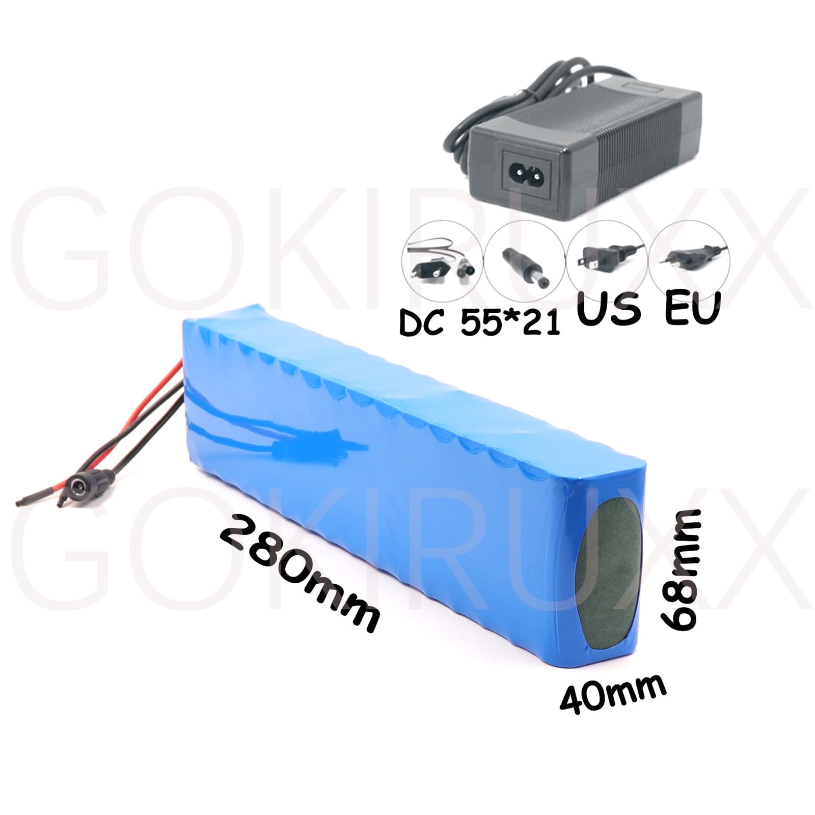 GOKIRUXX 10S3P 36V 10Ah Electric Scooter Battery Pack Lithium Li-Ion Batteries PVC 250W 300W 350W for M365 Replacement Accessory with Charger