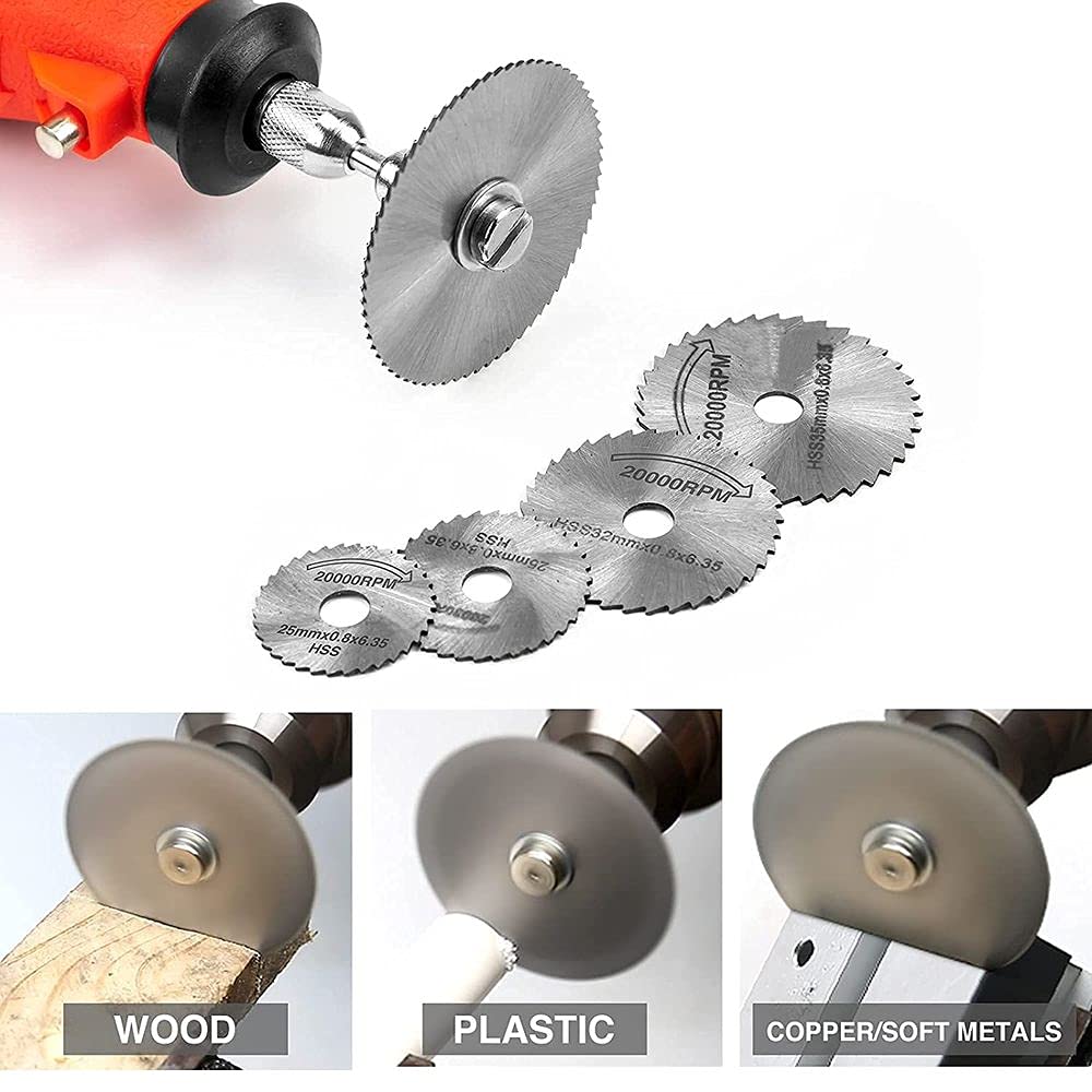 Diy Crafts 11638 India 152 Hss Rotary Saw Blades Blade Disc Saw Carving Buffing Grinder Replacement Mandrel Set, Dno2, Multicolor 3