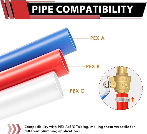 Miniatura 4 de EFIELD - Válvula de bola de cierre de puerto completo de latón Pex de 1 pulgada, nivel amarillo, certificado UPC