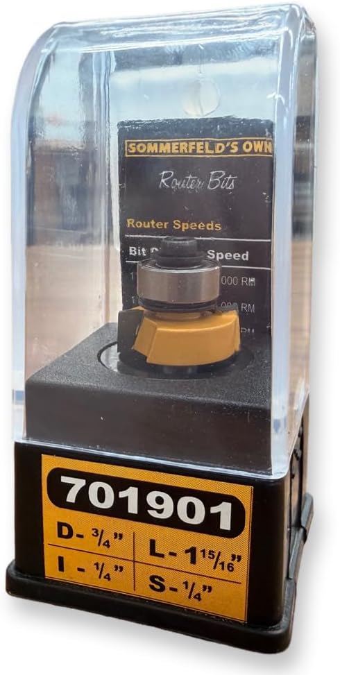 Sommerfeld Rabbeting Router Bit Woodworking Tool 1/8CDE,3/4CD,1/2CL,1-15/16OL,1/4SH