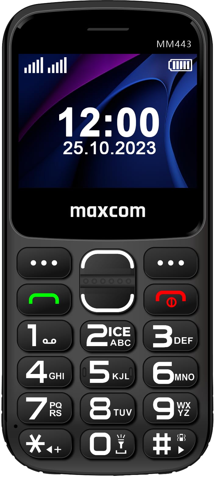 Maxcom Téléphone Portable Comfort MM443 4G Noir