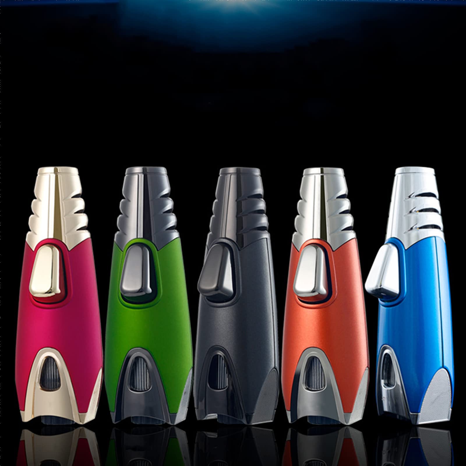 Briquet Torche Compact Rechargeable Allume-Cigare Jet Flamme Briquet Butane Coupe-Vent Haute Température Allumage Bouche Accessoires de Cigarette