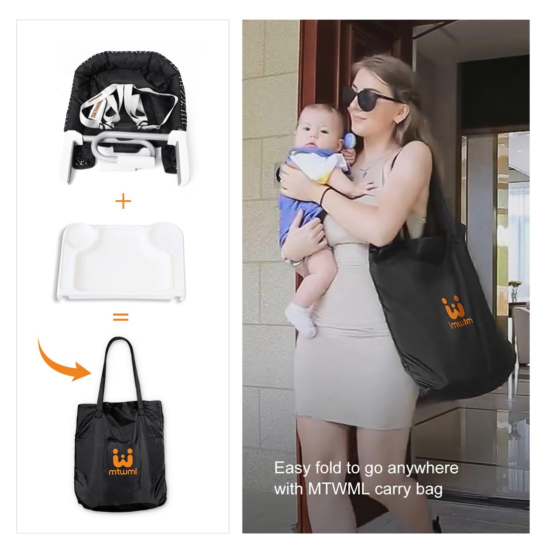 Hook On High Chair,Clip On Chair, Fold-Flat Storage and Tight Fixing Clip on Table High Chair, Safe and High Load Design Fast Table Chair for Home and Travel