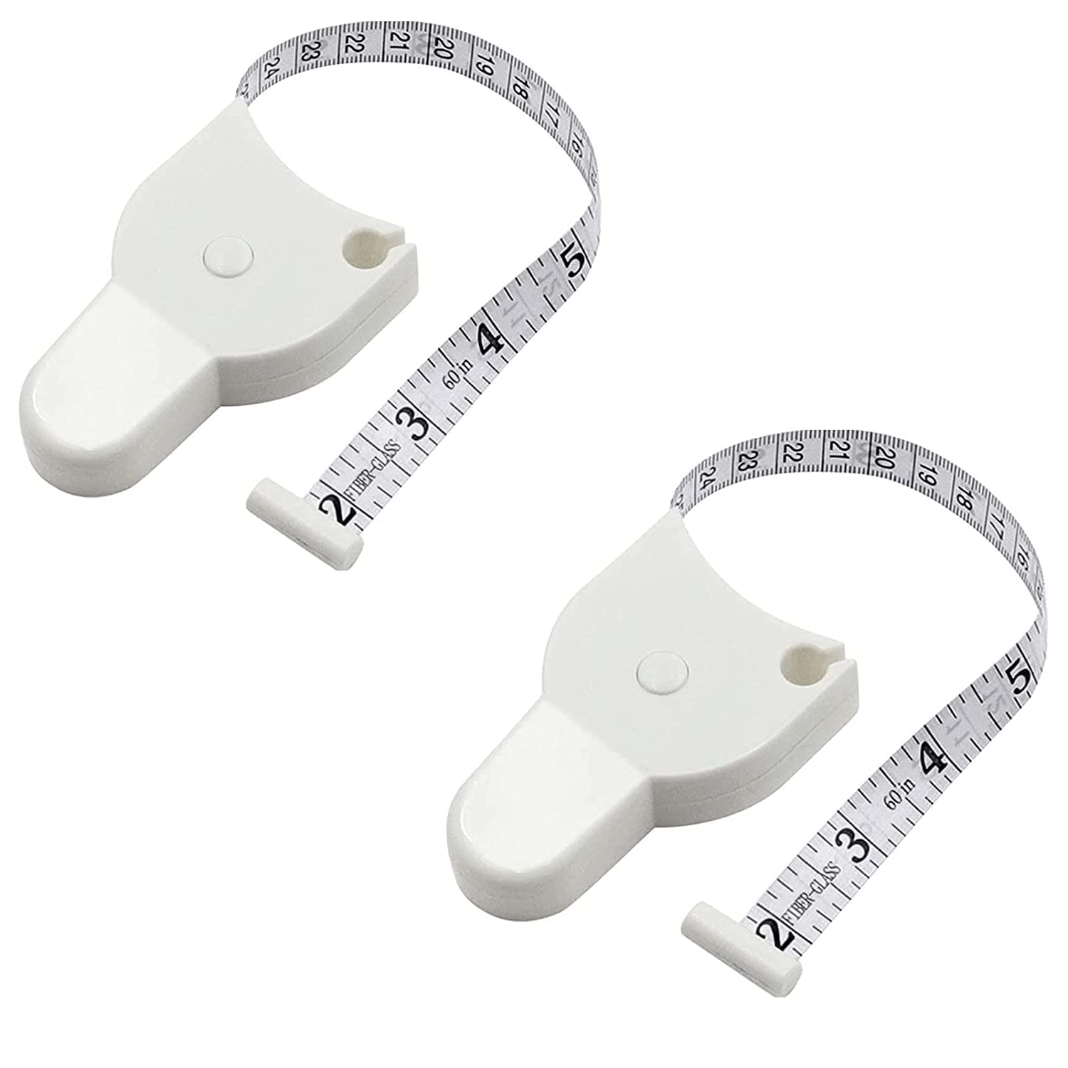 REETIK FASHION HUB Measuring Tape for Body 60 Inch(150cm) - Retractable Measuring Tape for Body Accurate Way to Track Weight Loss Muscle Gain by One Hand, Easy Body Tape Measure 2 Piece-WHITE-image-8