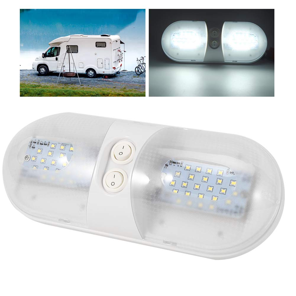 Plafonnier, Qiilu LED plafonnier, 12V 800lm dôme plafonnier LED plafonnier ovale pour voiture RV remorque camping-car bateau