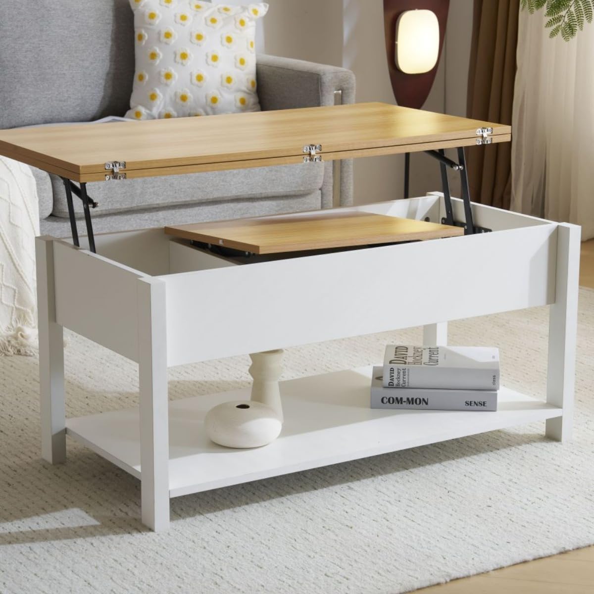 ローテーブル 収納付き センターテーブル天板昇降式 2倍展開引き出し付き Amazon.co.jp: オーエスジェイ(OSJ) ローテーブル 収納付き