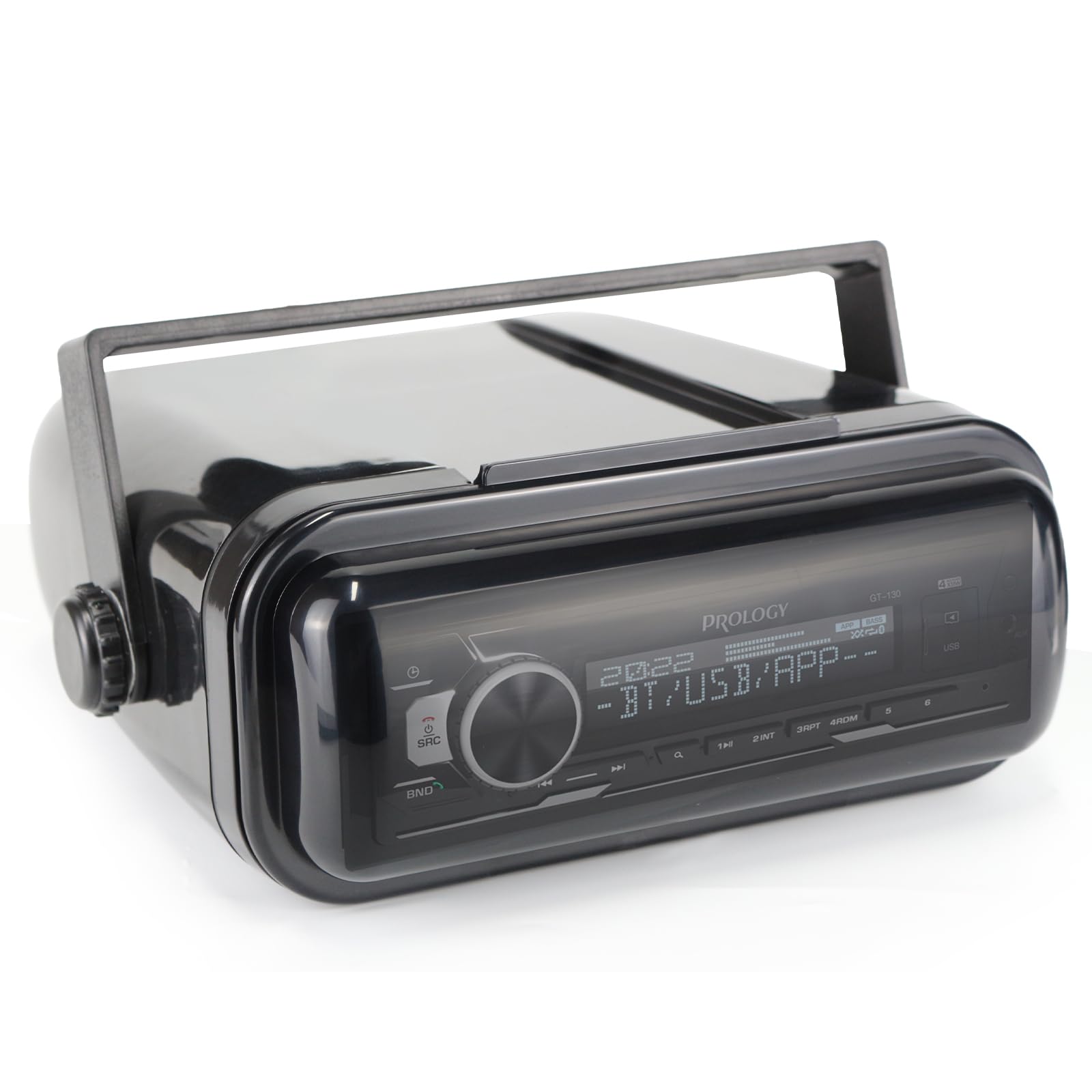 STUDIOFINIX Durable Water Resistant Radio Stereo Cover Waterproof Boat Stereo Protector Shield with Flip-Up Door UV-Resistant ABS Housing, Includes Mounting Gasket (Black)-image-24