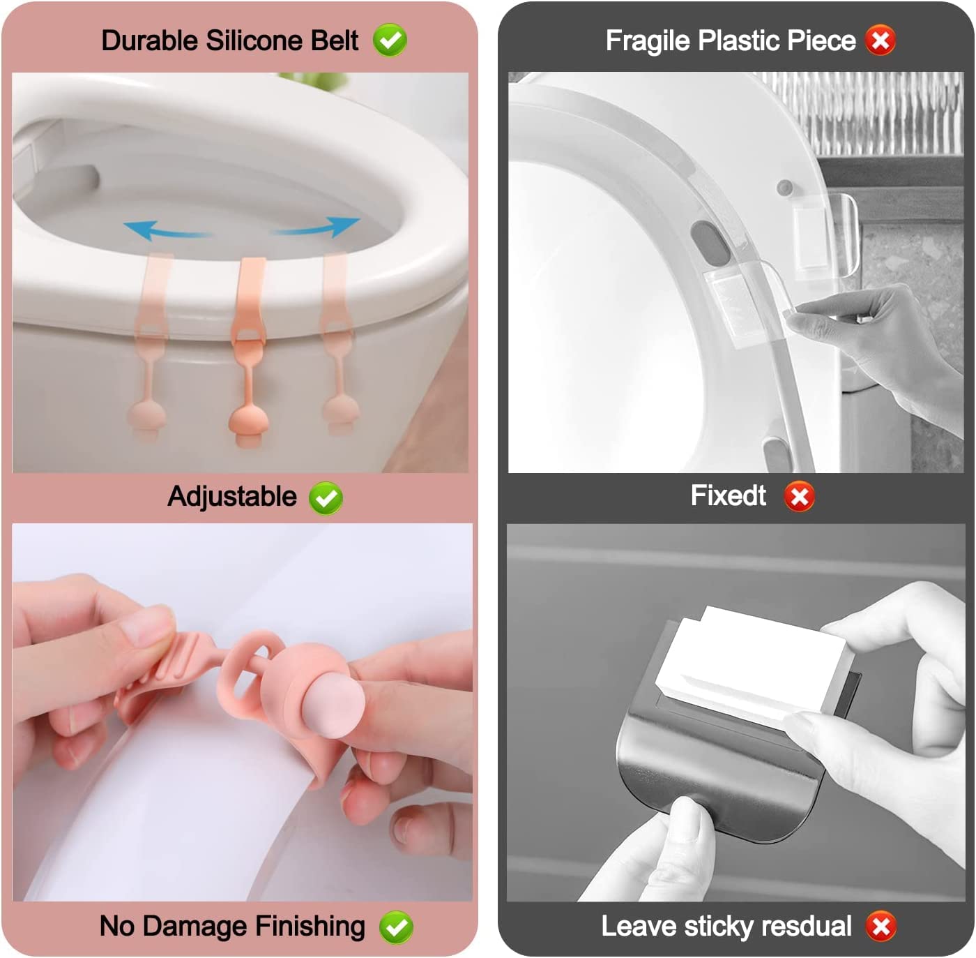SAKRIMAL Silicone Toilet Seat Lifter,Avoid Touching Toilet Cover, Resusable and Washable Toilet Seat Lifter Avoid Direct Contact with Cover & Seat (2) 1