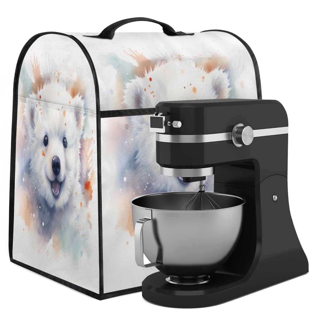 Coffee Maker Cover Cute Polar Bear Kitchen Appliance Covers Small Appliance Covers Blender Cover Juicer Cover Dust Covers for Kitchen Appliances with Top Handle and Pockets,Washable,B570