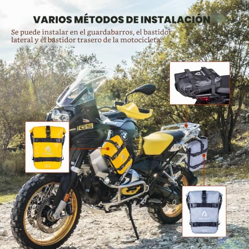 Bolsa de PVC para Sillín impermeable pack de 2 con correa y guardabarros para moto 5