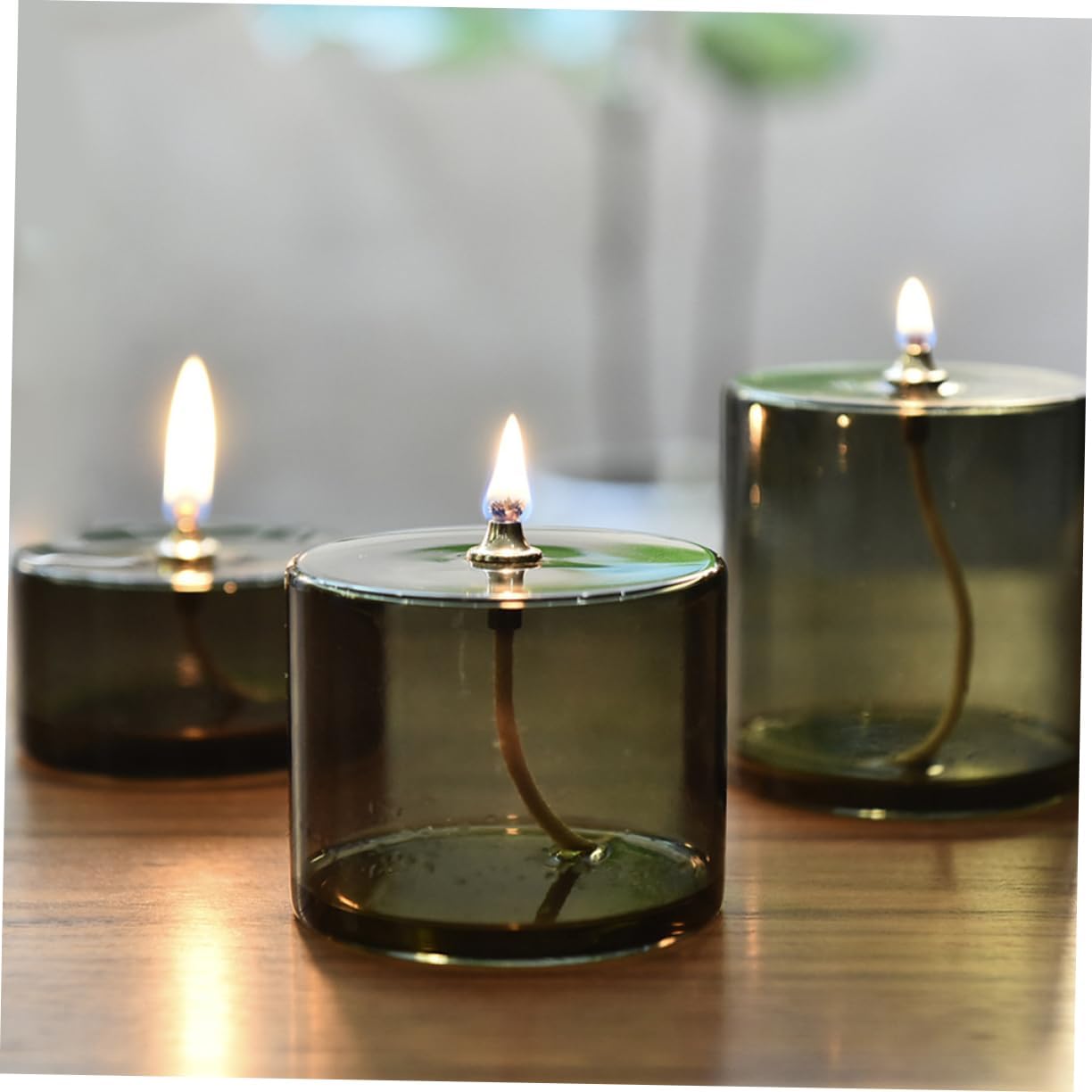 3pcs Vintage Glass Oil Lamp Set Creative Kerosene Lamp for Home Decor Decorative Desktop Lighting for Parties and Weddings Elegant Glass Candle Holder