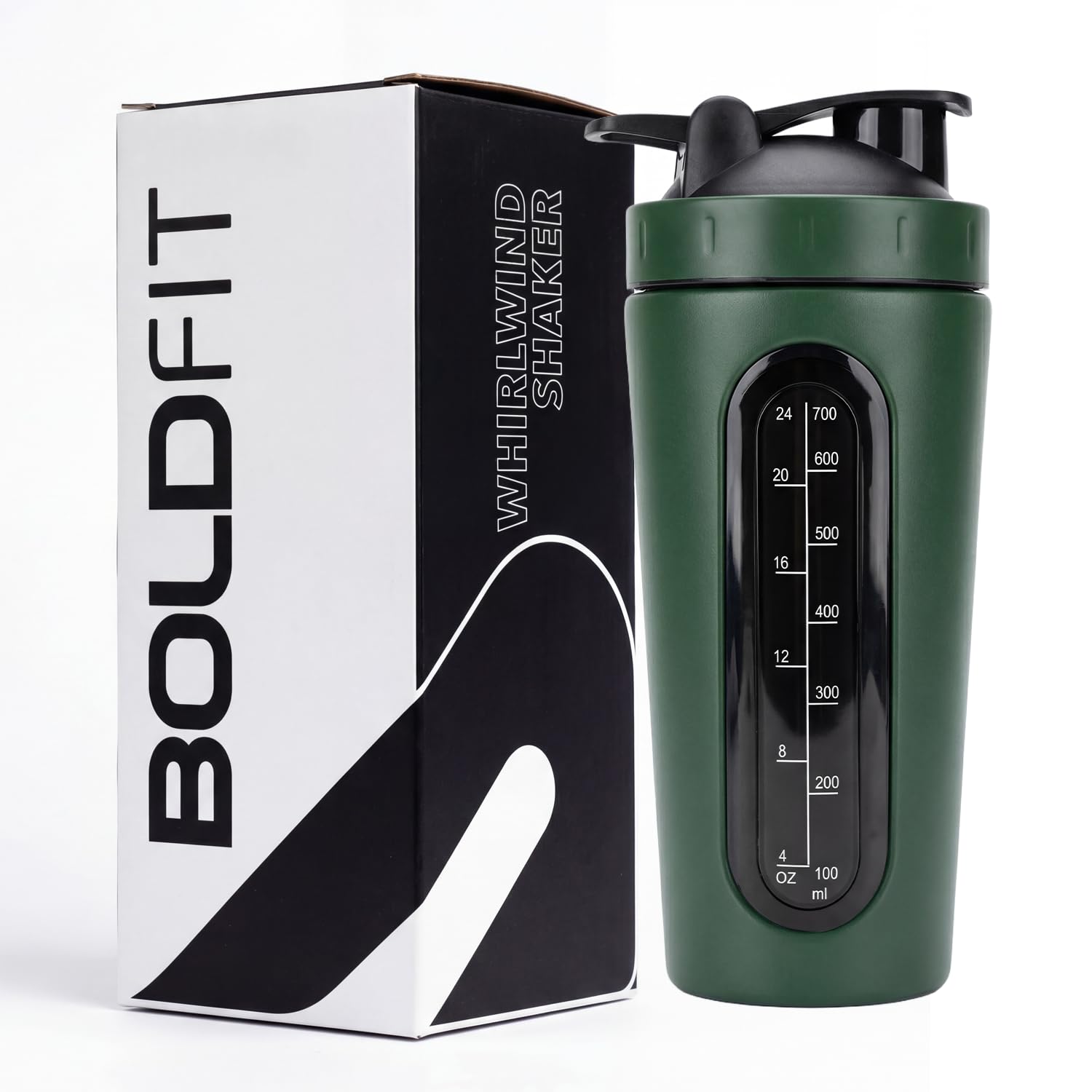 Boldfit Stainless Steel Protein Shaker Bottle 750ml with Glass Window, Leakproof Metal Shaker for Gym with Blender Ball, BPA-Free, Odor-Resistant, Heavy-Duty Mixer for Pre & Post Workout Supplements