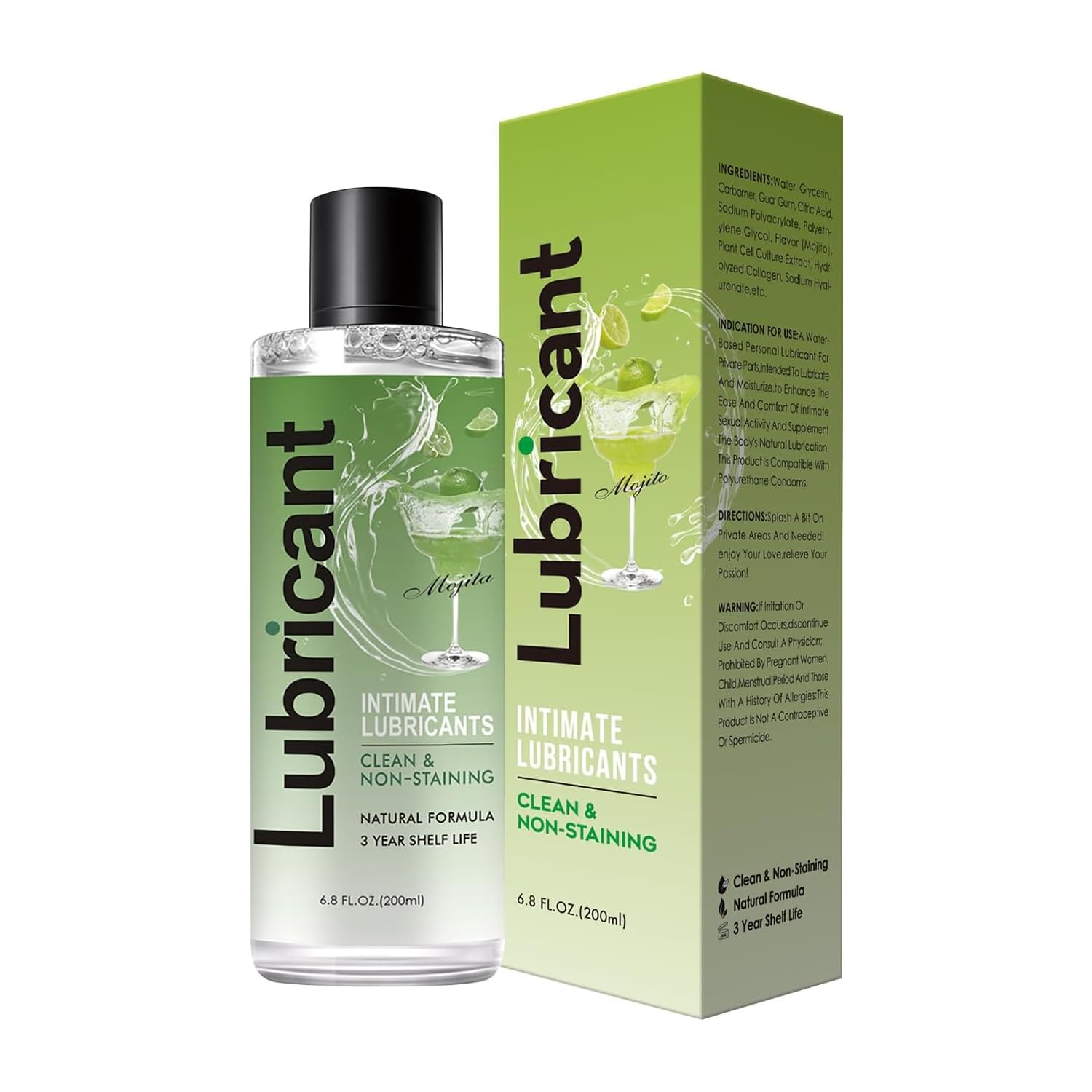 Persönliches Gleitmittel auf Wasserbasis ohne Ausspülen, Gleitmittel mit  Geschmack, Langanhaltendes, nicht klebendes Intim-Gel für die Paar-Massage  (Mojito) : Amazon.de: Drogerie & Körperpflege