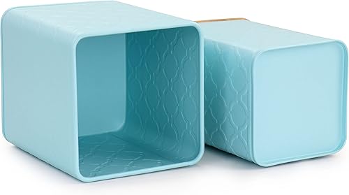 Miniatura 4 de Megachef Juego de recipientes cuadrados de hierro de 3 piezas en turquesa