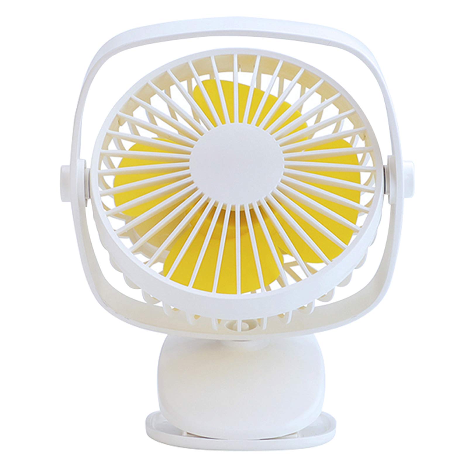 Wentylator do wózka, mini osobisty wentylator biurkowy z ładowaniem USB na baterie i obrót o 720° do pokoju domowego łóżeczka dziecięcego biura samochodu na zewnątrz, biały