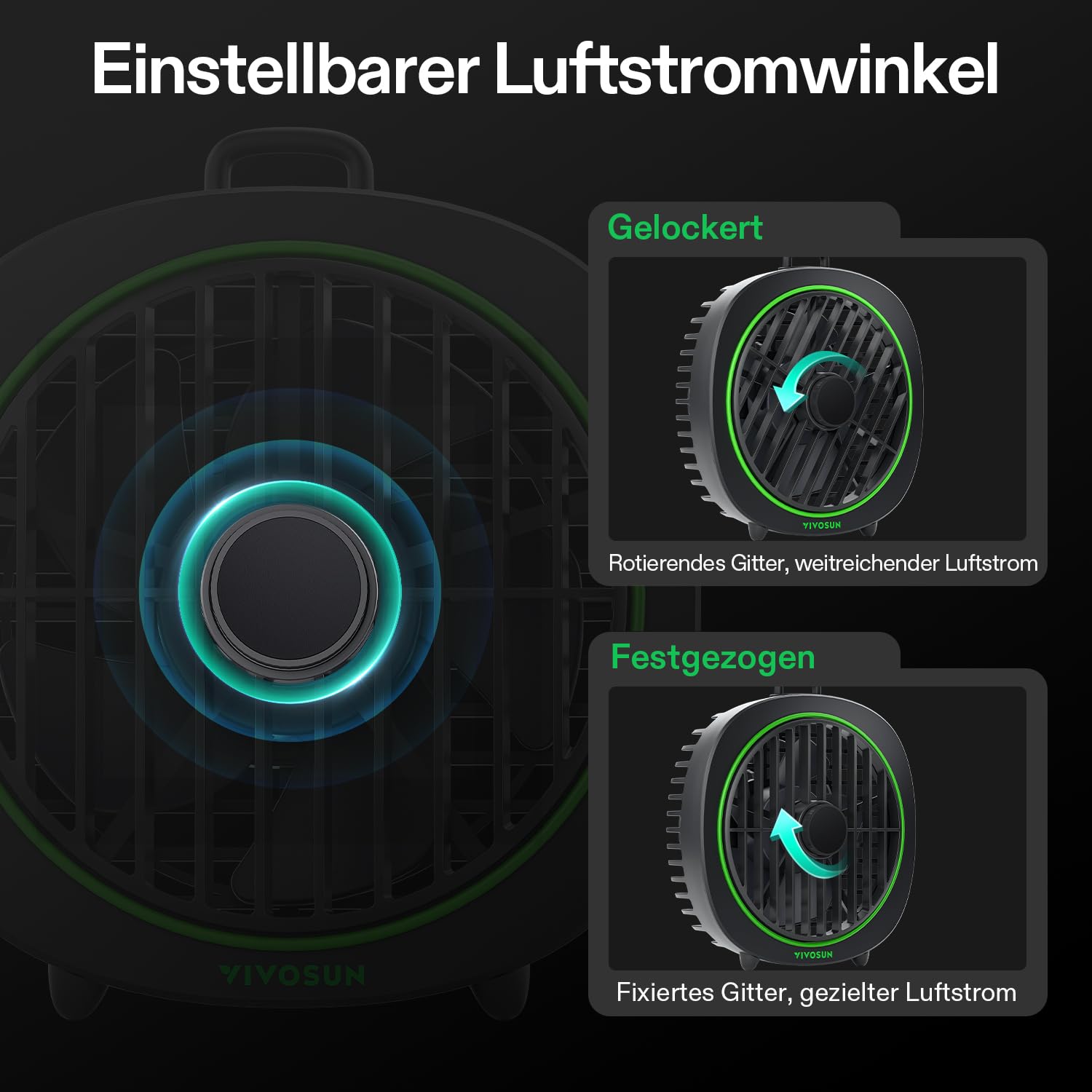VIVOSUN AeroWave D4 10cm Grow Ventilator Clip Ventilator Grow mit Haken, 3 Geschwindigkeiten, Starker & Leiser Luftstrom, Luftstromwinkel Einstellbar für Hydrokultur, Zirkulation, Kühlung, 1 Pack