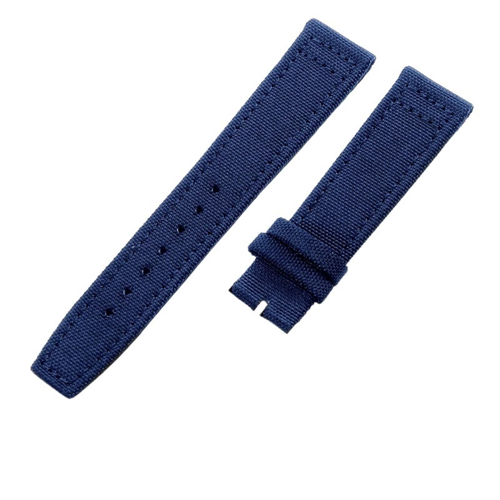 20mm 21mm 22mm Nylon Canvas Cinturino per IWC PILOT Portogallo PORTOFINO Cinturino in Tessuto Fibbia Pieghevole Cintura in Pelle di Vacchetta, 20mm, Agata