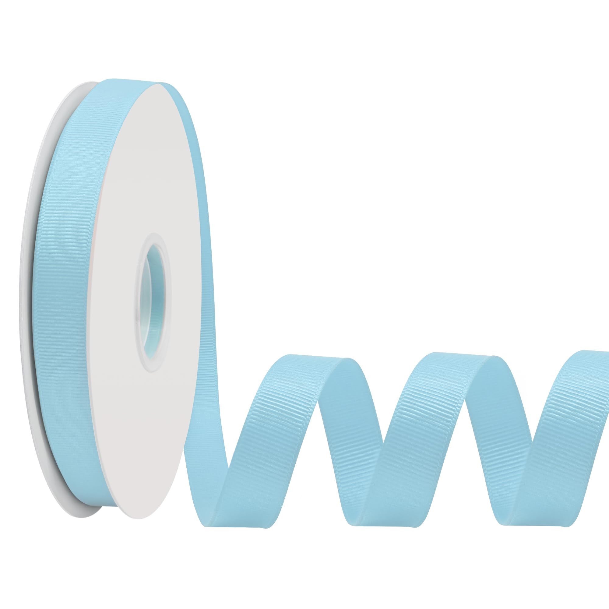 LoomJoyz Double Sides Light Blue Grosgrain Ribbon for Gift Wrapping 15mm×45 Meters Ribbon Ideal for Sewing Hair Bow Flower Bouquet Crafts Weddings Floral Arrangements