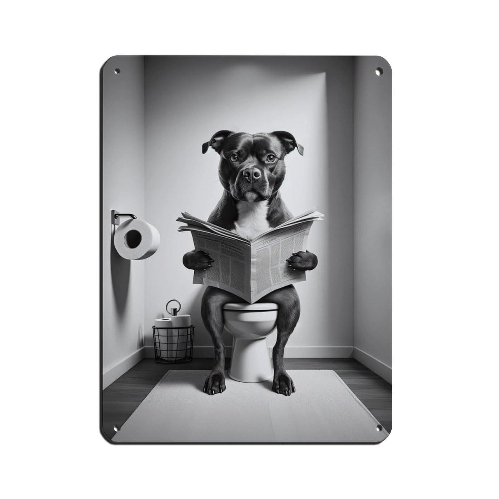 Staffordshire Bull Terrier,Bathroom Art Poster Retro Poster Metal Tin Sign Chic Art Retro Iron Painting Bar People Cave Cafe Family Garage Poster Wall Decoration 12x16inch(30x40cm)