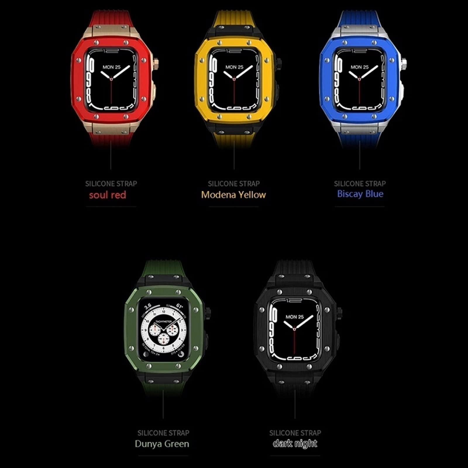 Do etui na pasek 45mm 44mm 42mm silikonowy pasek do zegarka + obudowa zegarka ze stali nierdzewnej 45mm 44mm 42mm metalowa rama modyfikacja zestaw modów